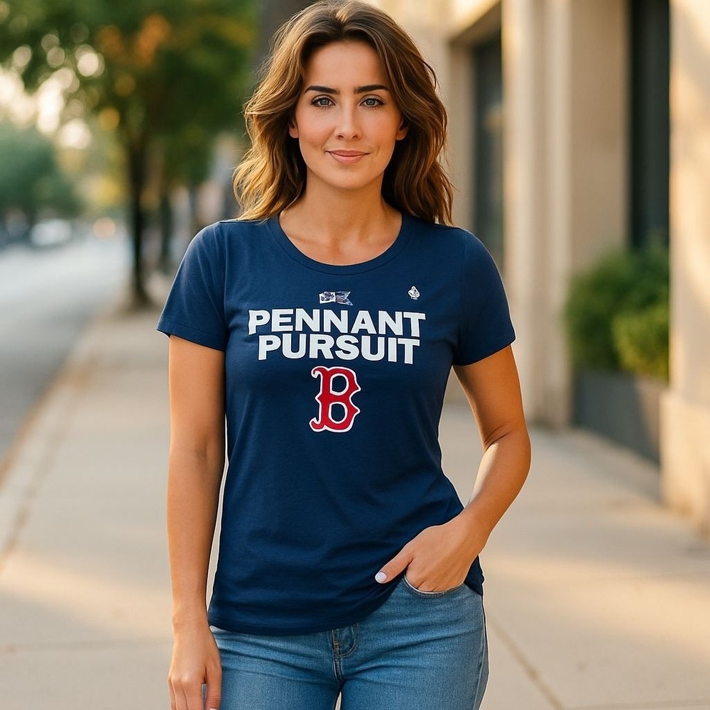 Boston Red‎ Sox ALCS Pennant Pursuit T-Shirt XL Blue Majestic MLB Fan Tee NWT